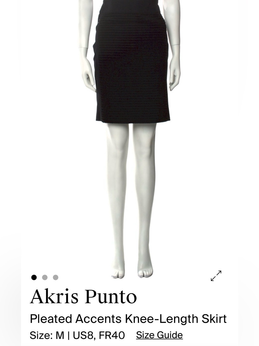 Akris Punto Black Textured Knee-Length Pencil Skirt